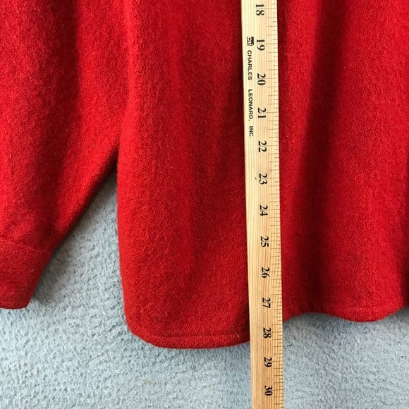 Vintage 40s Mens North Country Wool Double Pocket Button Shirt Jacket Red USA XL - Picture 4 of 9
